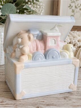 Vintage Enesco Baby Night Light Cover Toy Chest Nostalgic Nursery Baby Decor